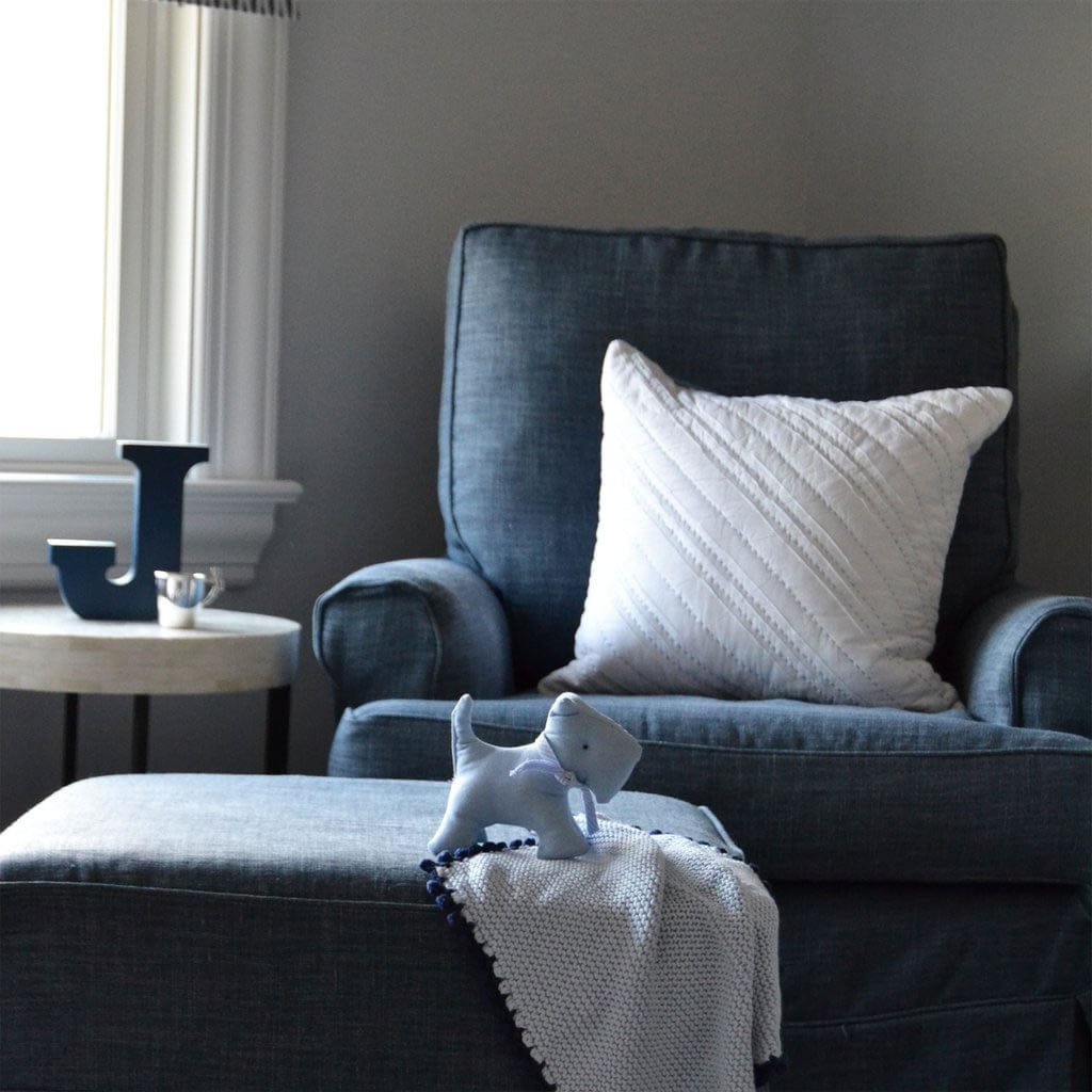 Hello Spud Decorative Pillow with Stuffer - Diagonal Pintuck Blue