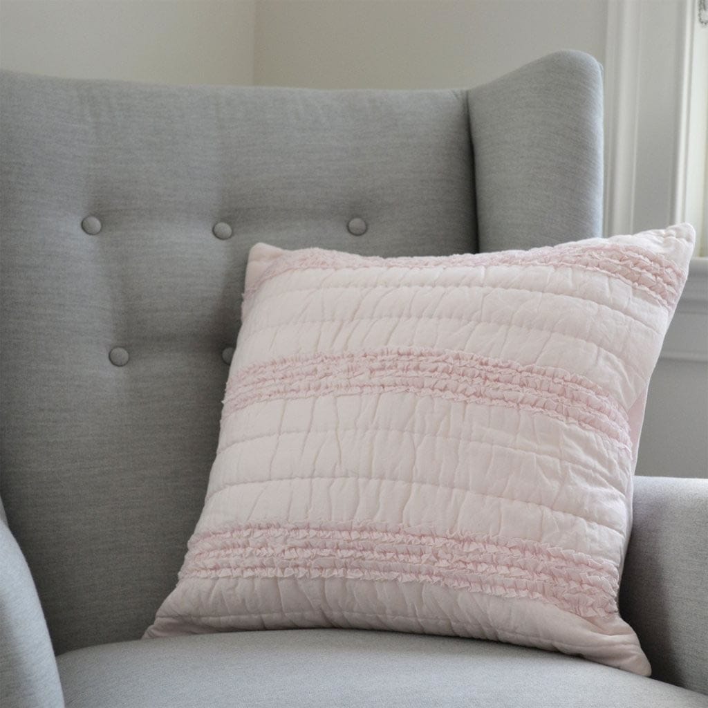 Hello Spud Decorative Pillow with Stuffer - Petite Ruffle Pink - HS-DPSF-000079
