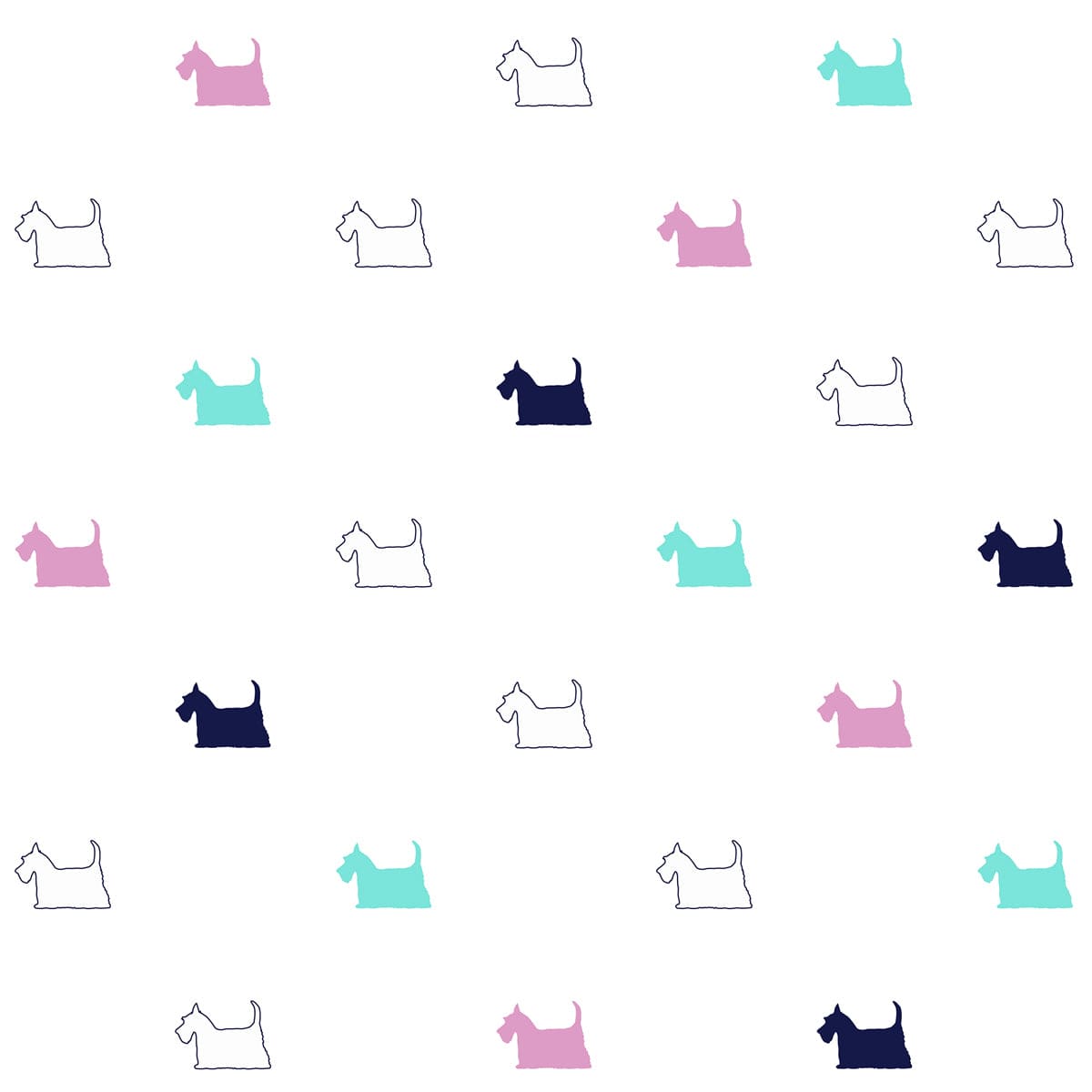 Hello Spud Organic Cotton Fitted Crib Sheet - Girl Scottie Dogs - HS-FCST-000015