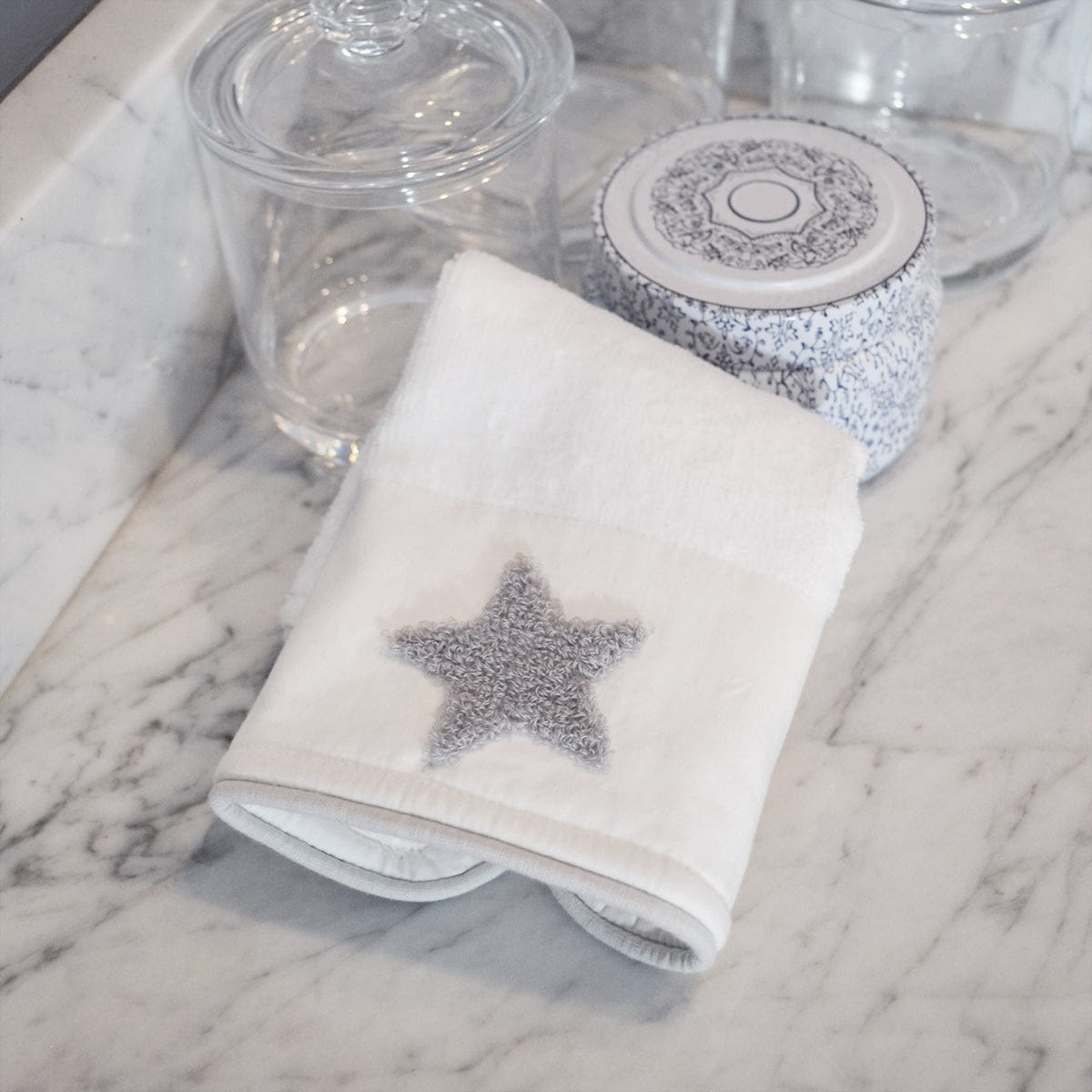 Hello Spud Organic Cotton Washcloth 3-Pack - Gray Stars - HS-WSCL-000065