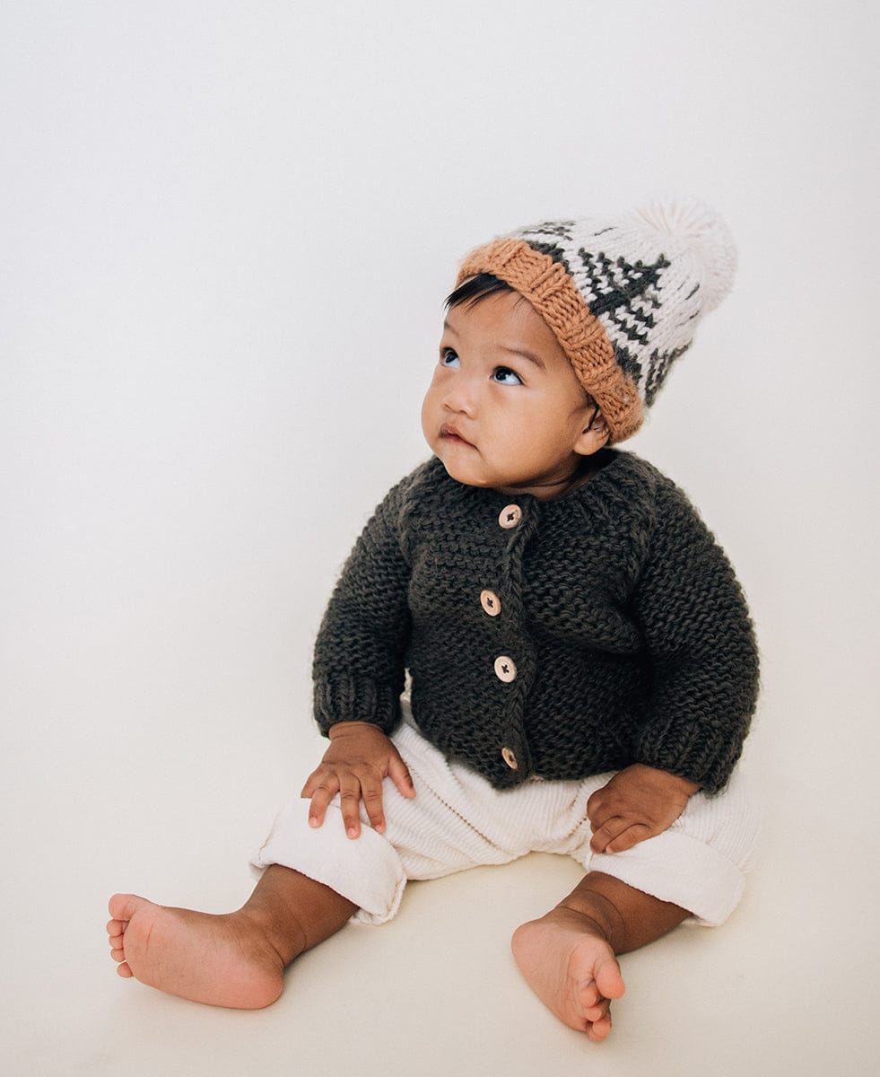 Huggalugs Forest Knit Beanie Hat - Natural, Large (2-6 years)