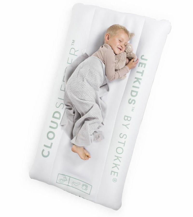 Stokke JetKids BedBox V3 + CloudSleeper Inflatable Kids Bed Bundle - Green Aurora - 534502-V3-584601