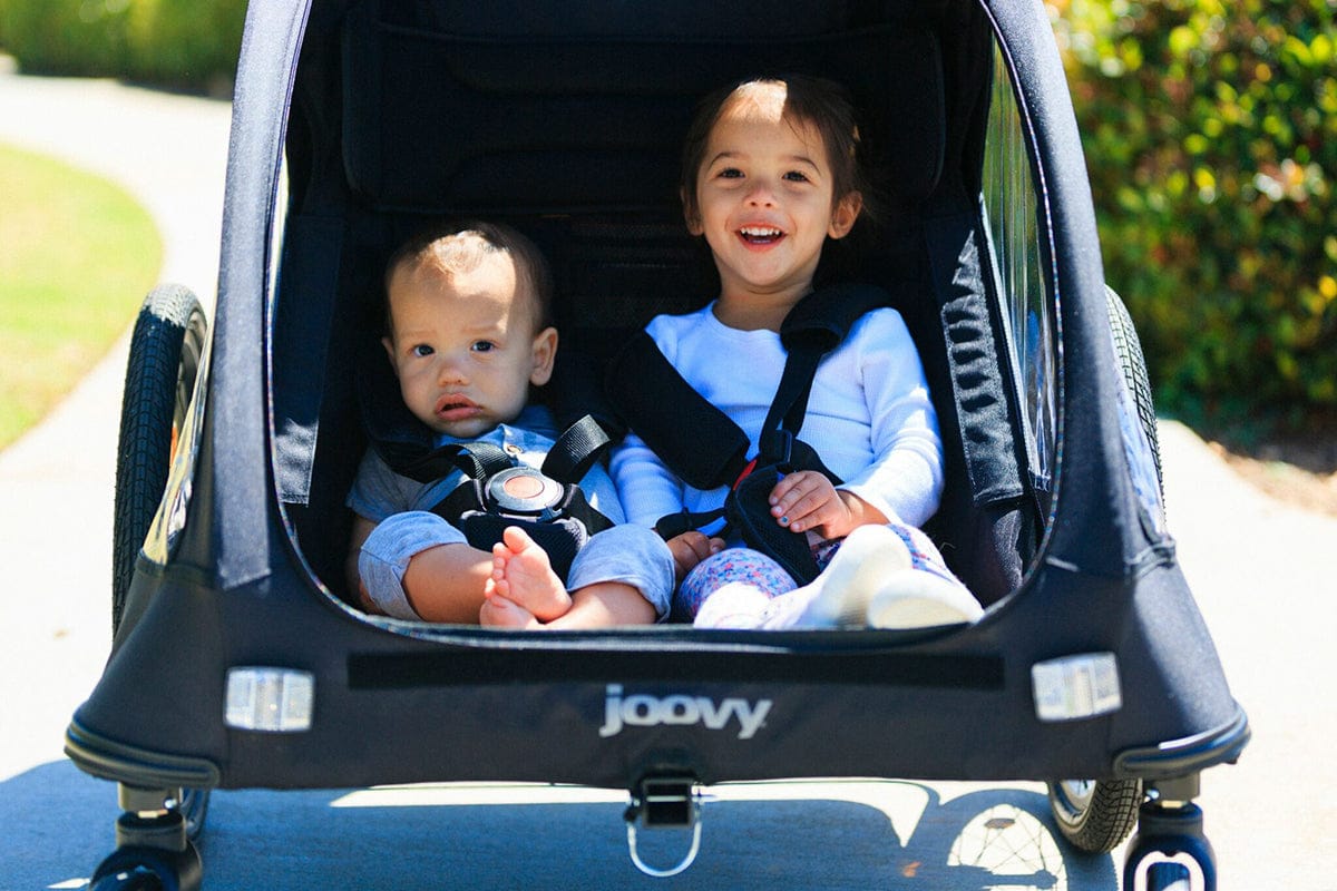 Joovy CocoonX2 Double Stroller And Bike Trailer - Black