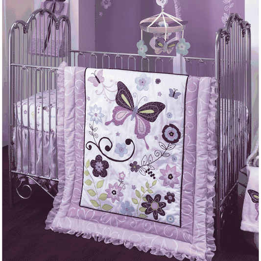 Lambs & Ivy Butterfly Lane 5 Piece Crib Bedding Set - 551005V