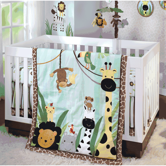 Lambs & Ivy Peek A Boo Jungle 5 Piece Crib Bedding Set - 543005V
