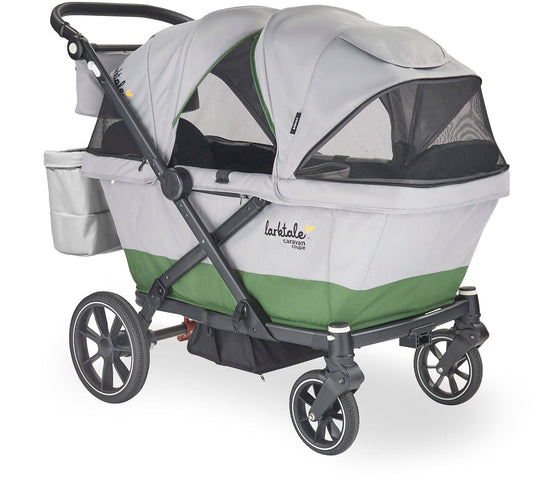 Larktale Caravan Coupe V2 (2 Seater) Stroller Wagon - Gray / Green - LK51027