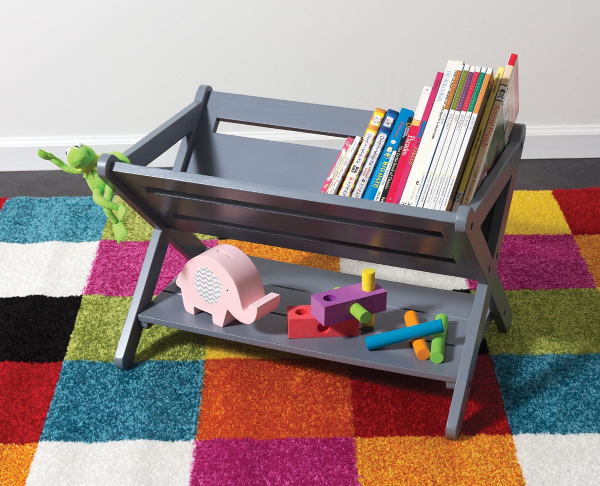 Lipper International Kids' Book Caddy With Shelf - Grey - 522G