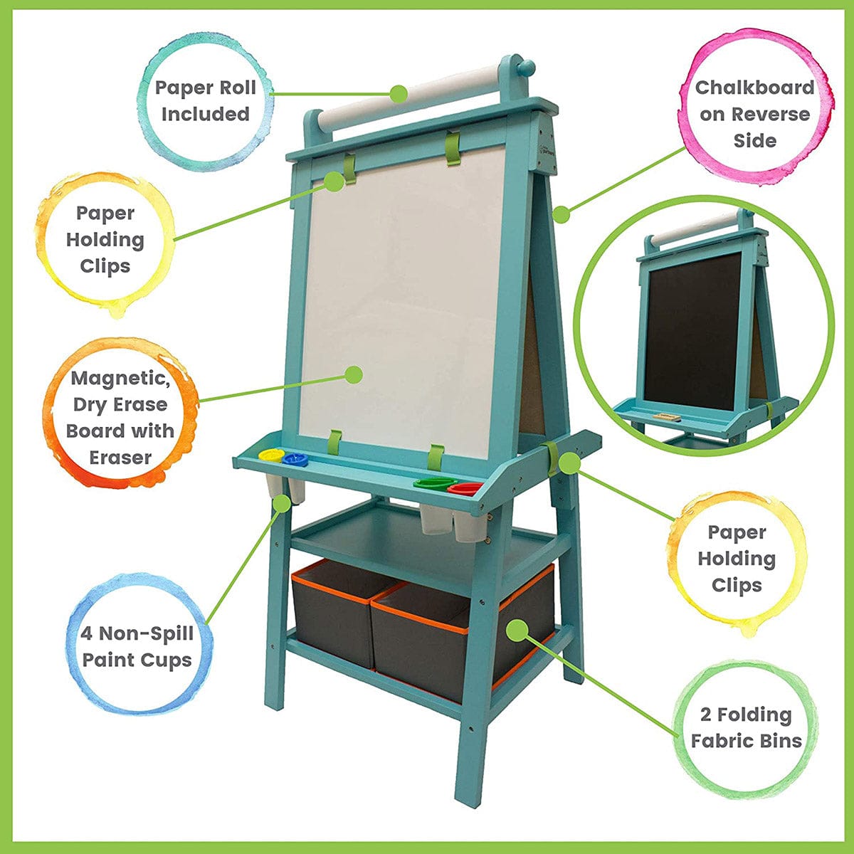 Little Partners Deluxe Art Easel Center - Turquoise/Teal Frosting - LP028011