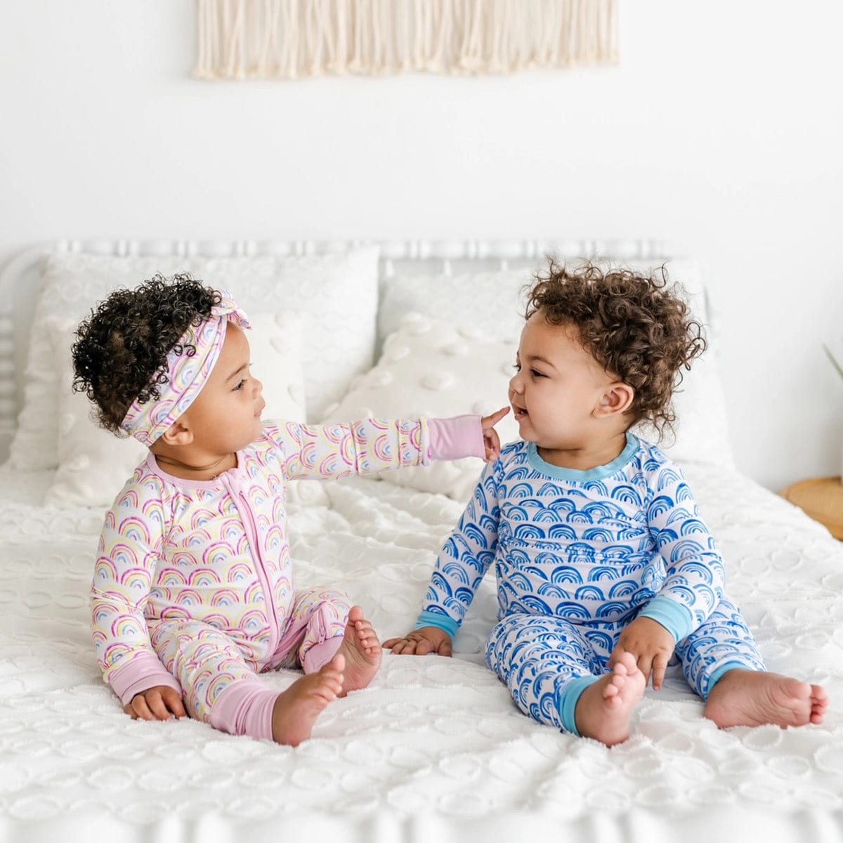 Little Sleepies Bamboo Convertible Romper / Sleeper - Pastel Rainbows, 18 - 24 months - LS-Z-RAIN-06