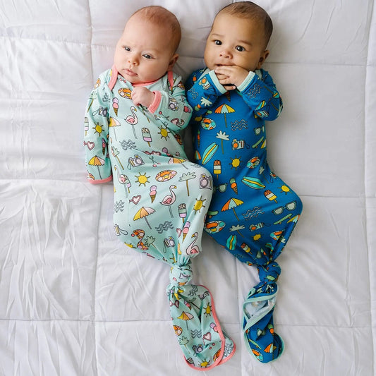 Little Sleepies Bamboo Viscose Infant Knotted Gown - Pool Party