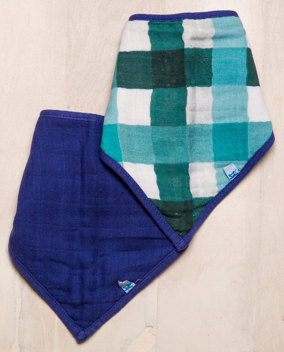 Little Unicorn Cotton Bandana Bib 2-Pack - Jack Plaid - UF0104