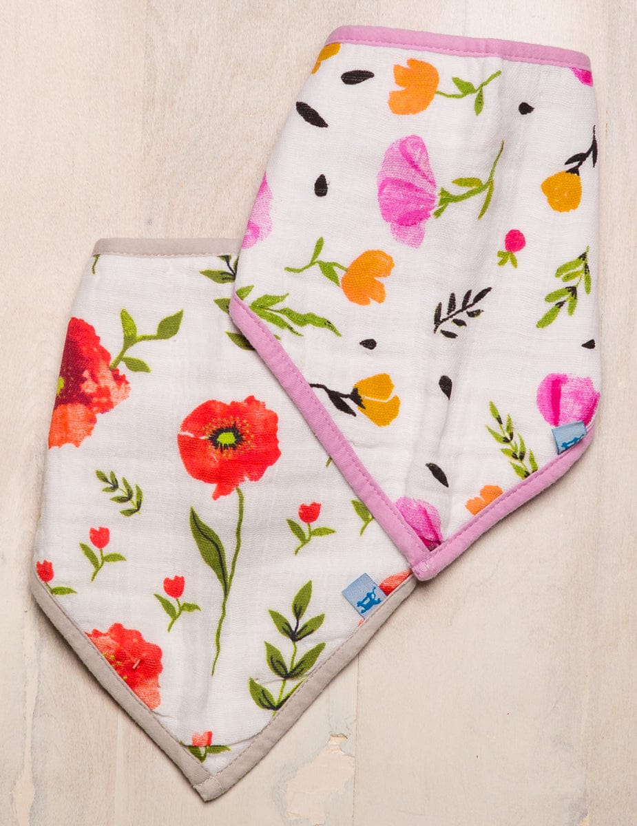 Little Unicorn Cotton Bandana Bib 2-Pack - Summer Poppy - UF0100