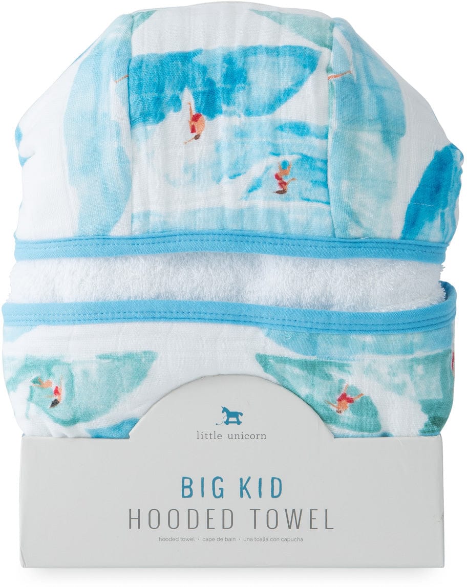 Little Unicorn Cotton Big Kid Hooded Towel - Surf - UH0211