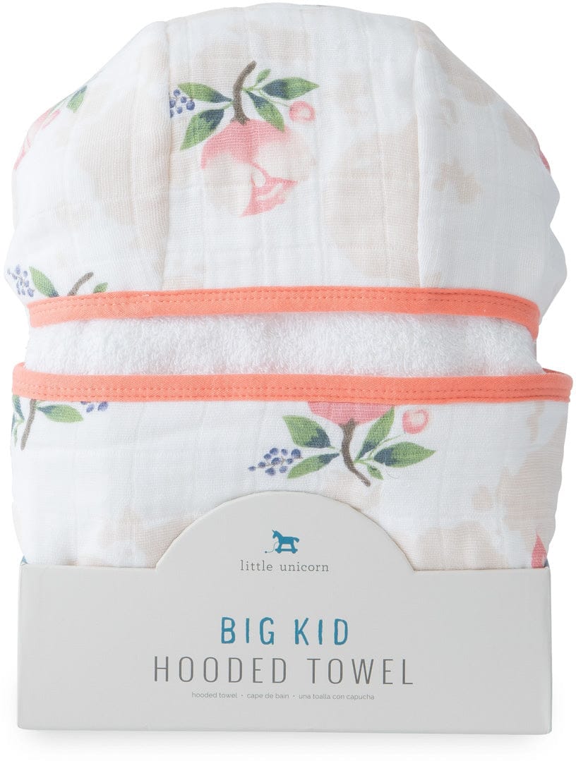 Little Unicorn Cotton Big Kid Hooded Towel - Watercolor Rose - UH0200