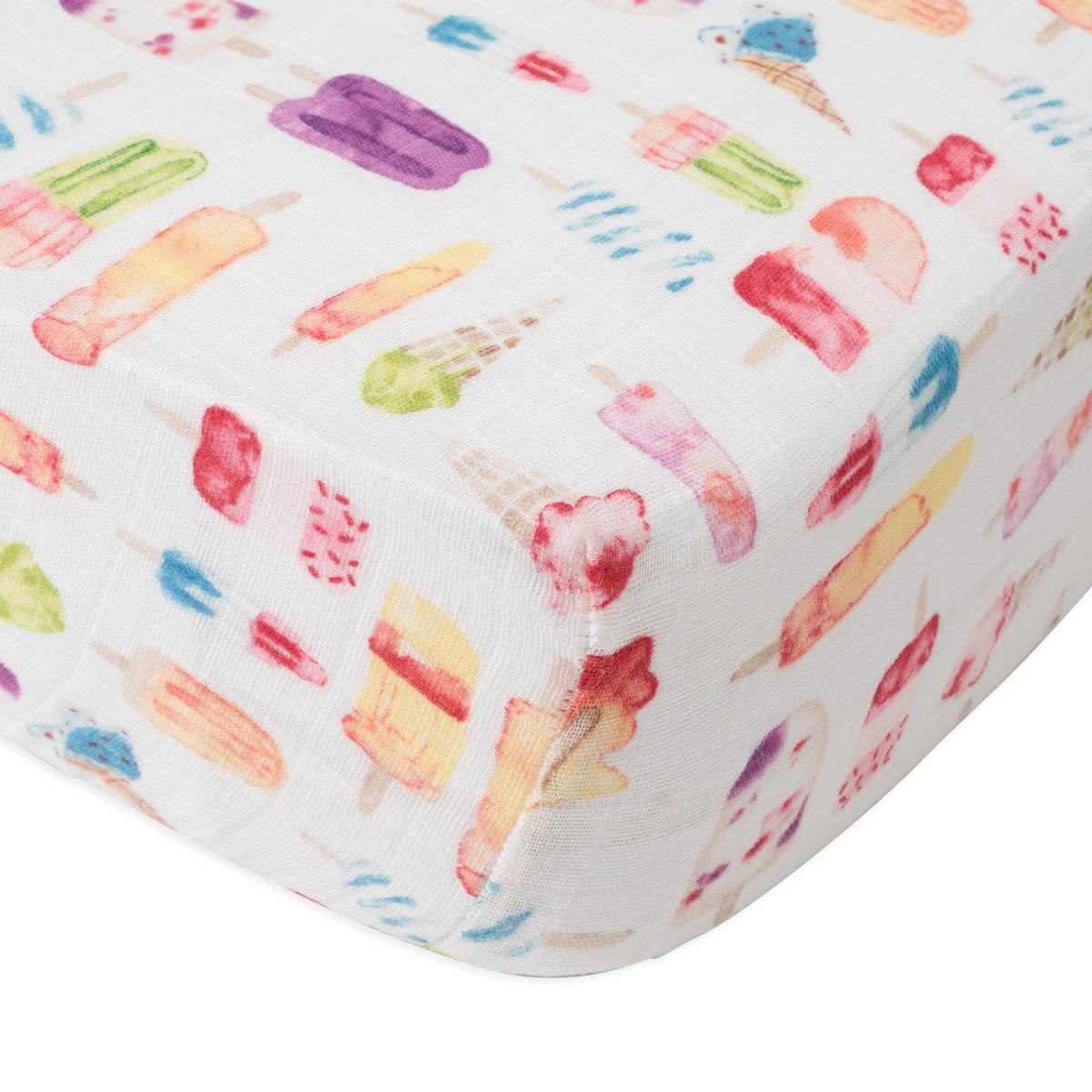 Little Unicorn Cotton Muslin Fitted Crib Sheet - Brain Freeze - UN0061