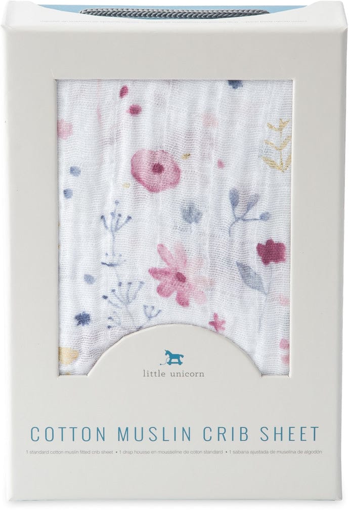 Little Unicorn Cotton Muslin Fitted Crib Sheet - Fairy Garden