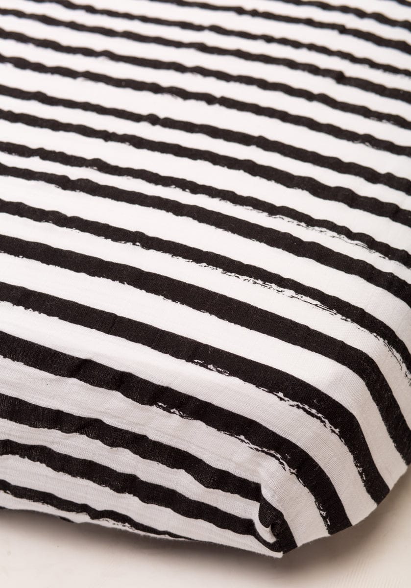 Little Unicorn Cotton Muslin Fitted Sheet - Ink Stripe