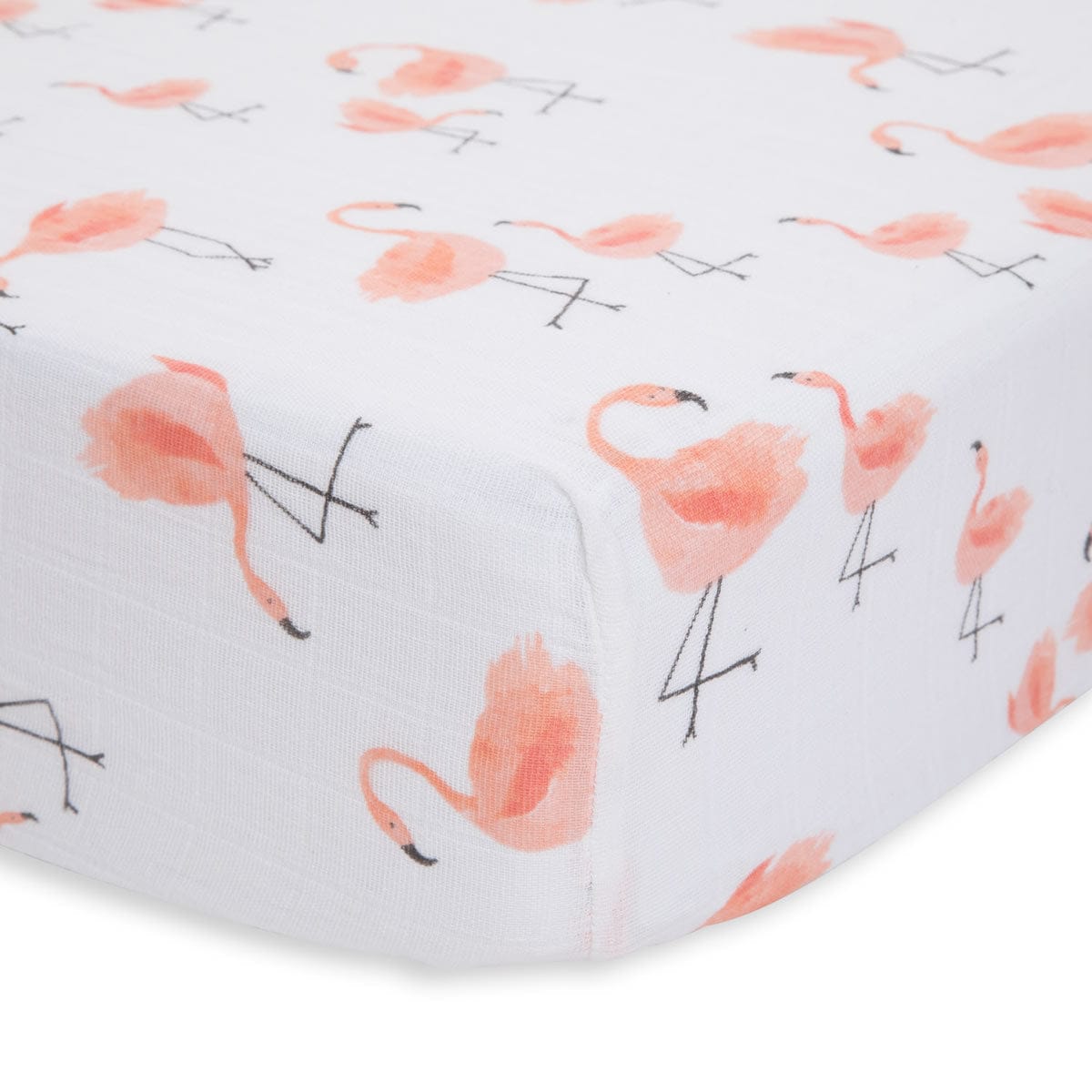 Little Unicorn Cotton Muslin Fitted Crib Sheet - Pink Ladies - UN0029