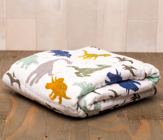 Little Unicorn Cotton Muslin Quilt - Dino Friends