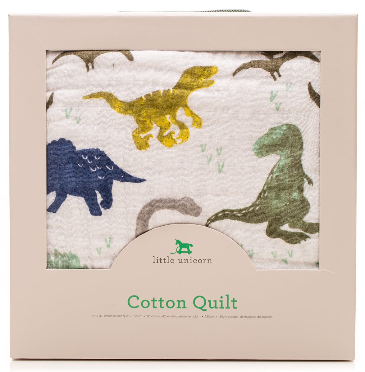 Little Unicorn Cotton Muslin Quilt - Dino Friends