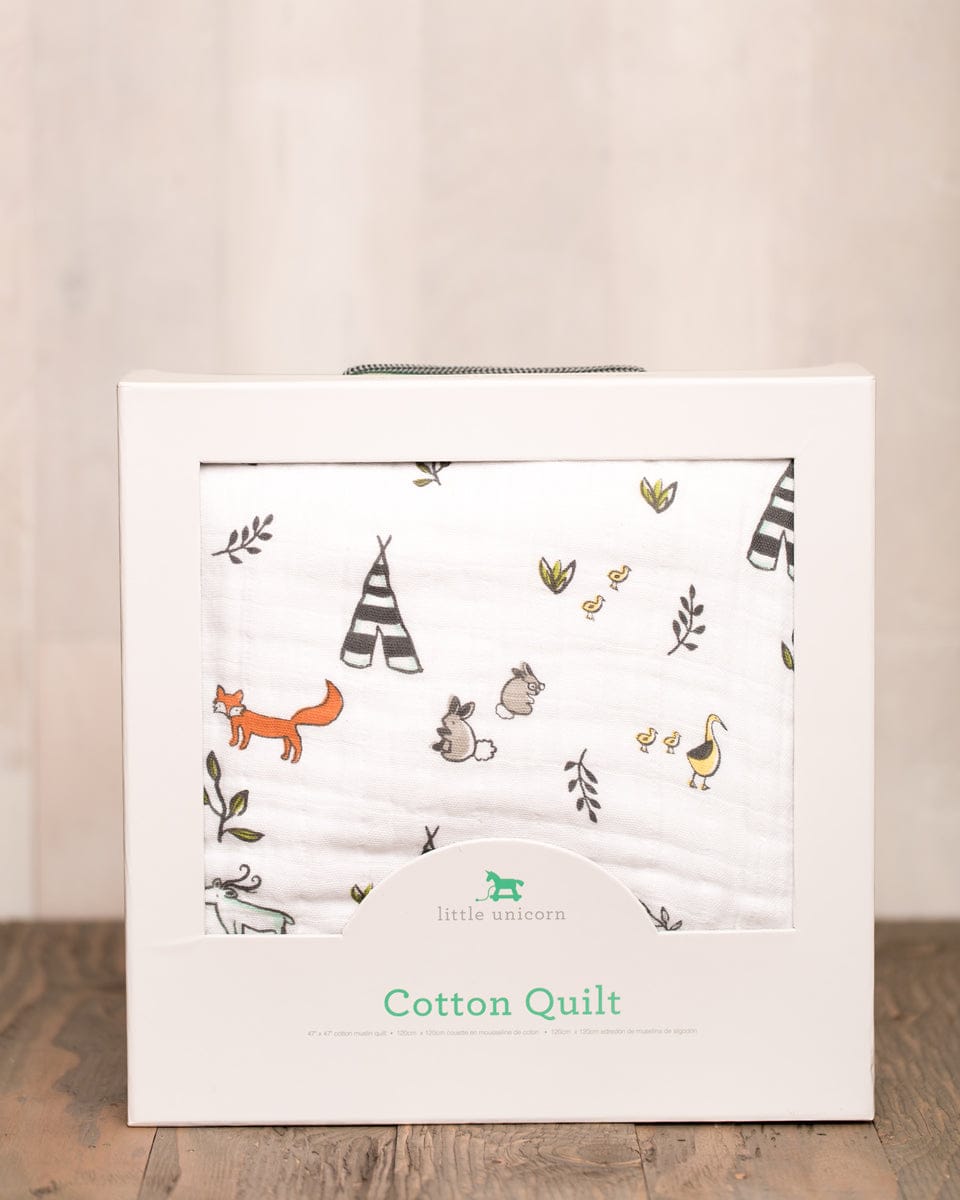 Little Unicorn Cotton Muslin Quilt - Forest Friends - UB0201