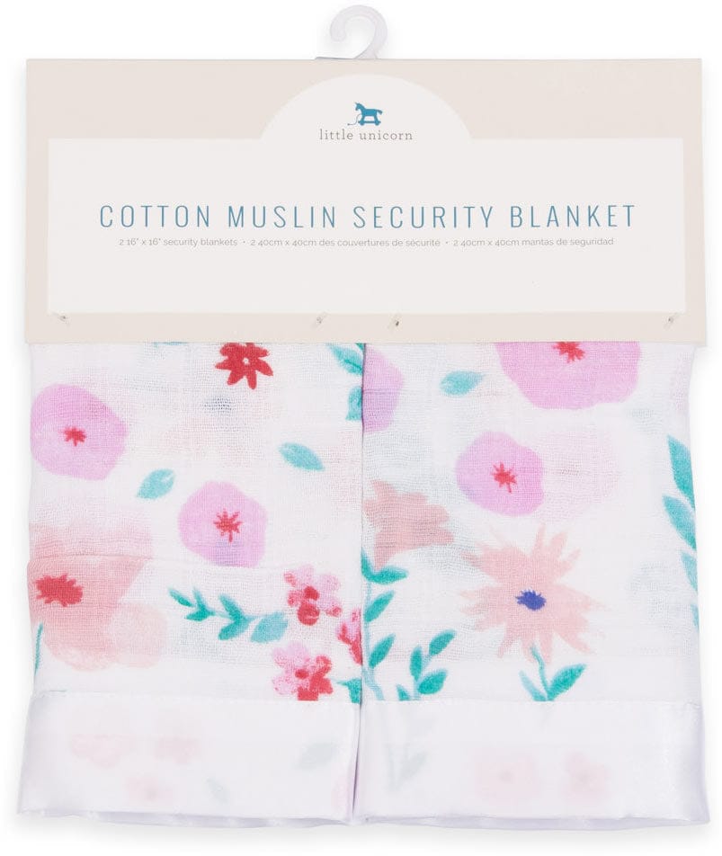Little Unicorn Cotton Muslin Security Blanket, 2-Pack - Morning Glory - UB0312
