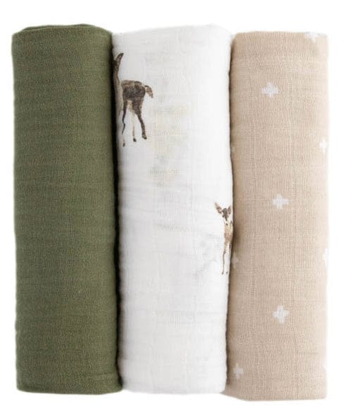 Little Unicorn Cotton Muslin Swaddle 3 Pack - Oh Deer 2 Set - UB0048
