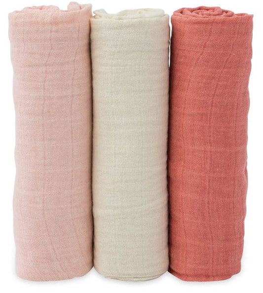 Little Unicorn Cotton Muslin Swaddle 3 Pack - Rose Petal Set - UB0041