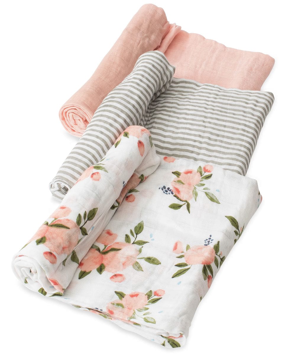 Little Unicorn Cotton Muslin Swaddle 3 Pack - Watercolor Roses - UB0030