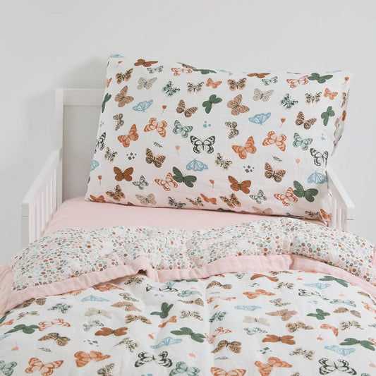 Little Unicorn Cotton Muslin Toddler Bedding 3 Piece Set - Butterflies - UB3002