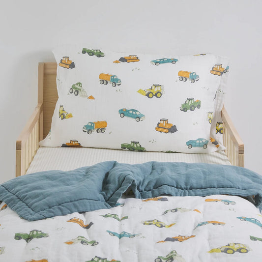 Little Unicorn Cotton Muslin Toddler Bedding 3 Piece Set - Work Trucks - UB3004