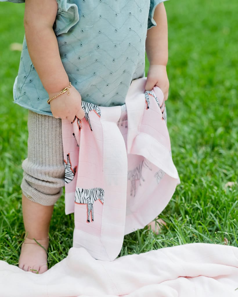 Little Unicorn Deluxe Muslin Security Blanket, 2 Pack - Pink Ladies + Zebra - UB0710