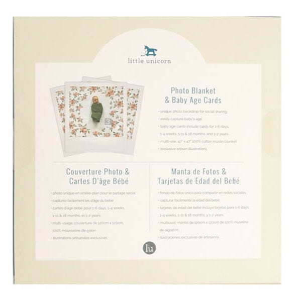 Little Unicorn Photo Blanket - Watercolor Roses