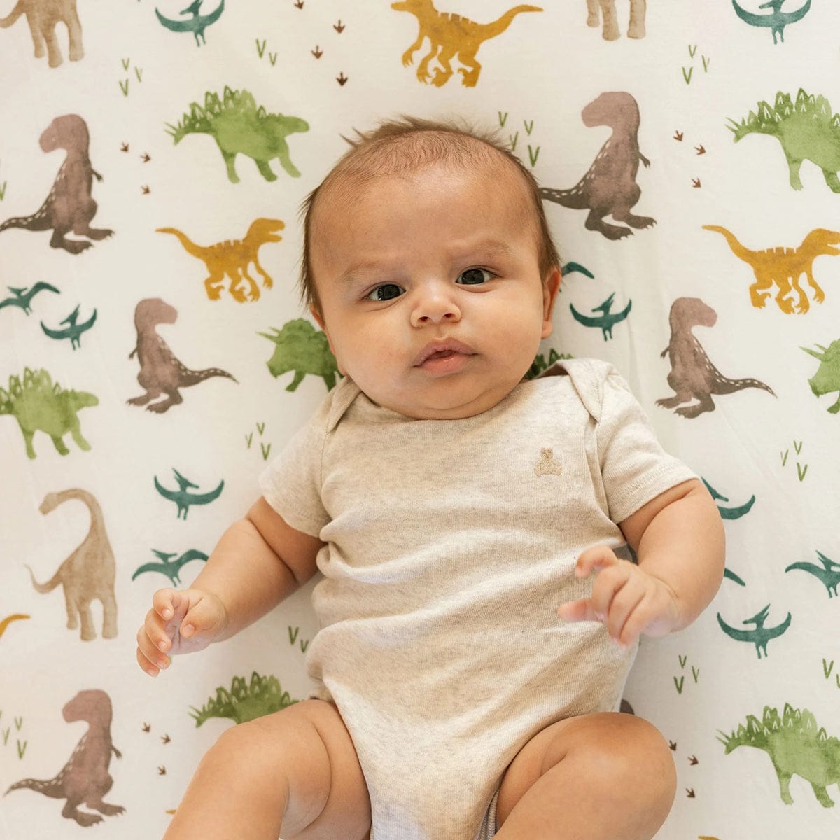 Little Unicorn Stretch Knit Crib Sheet - Dino Pals - UN1201