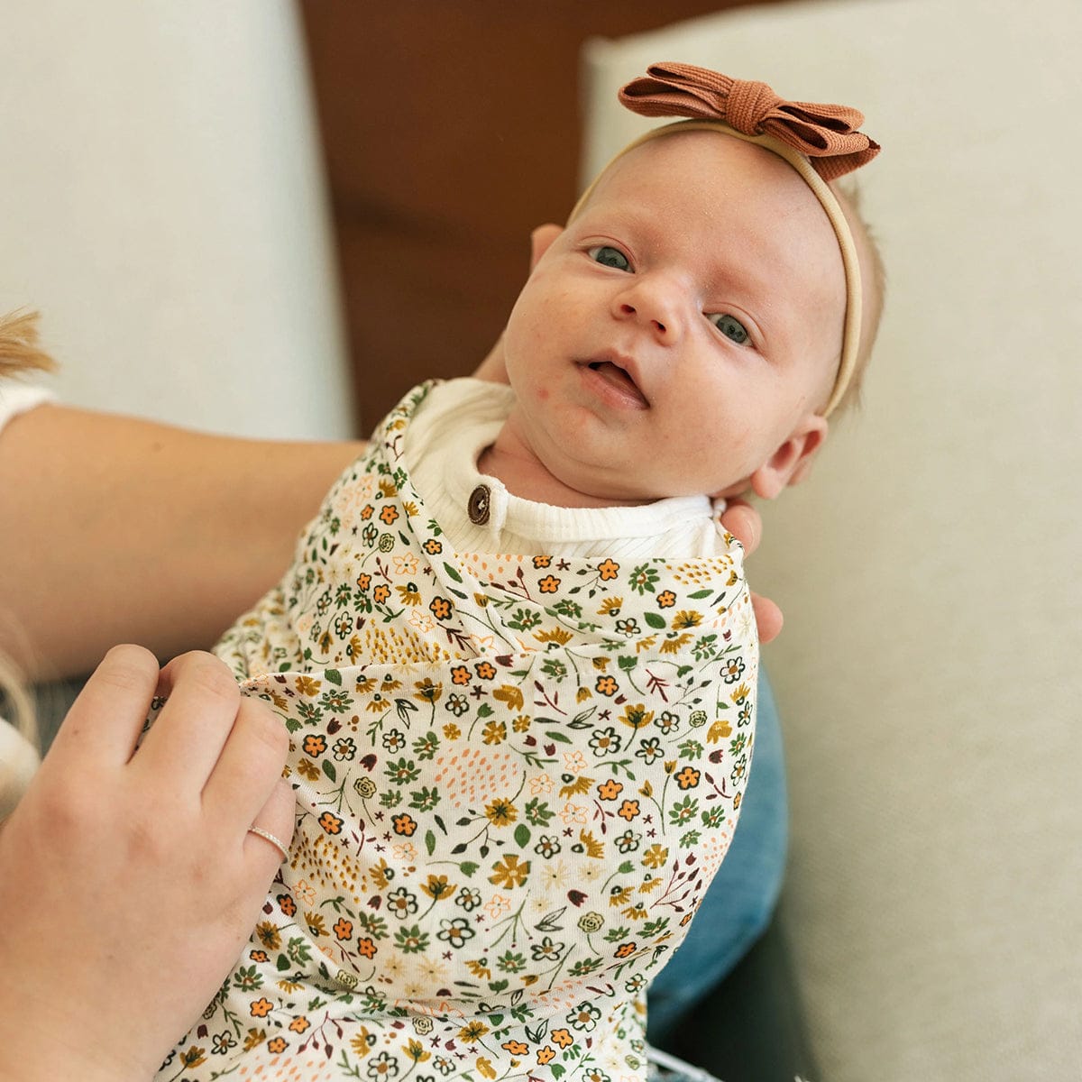 Little Unicorn Stretch Knit Swaddle Blanket - Pressed Petals