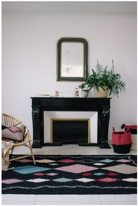 Lorena Canals Basket Zoco - Black/Aubergine (1'2" x 1') - BSK-ZOCO-AUB