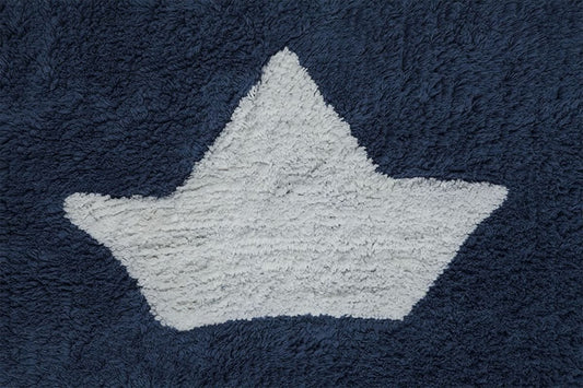 Lorena Canals Boats Rug - Navy (4' x 5' 3") - C-BAR-10