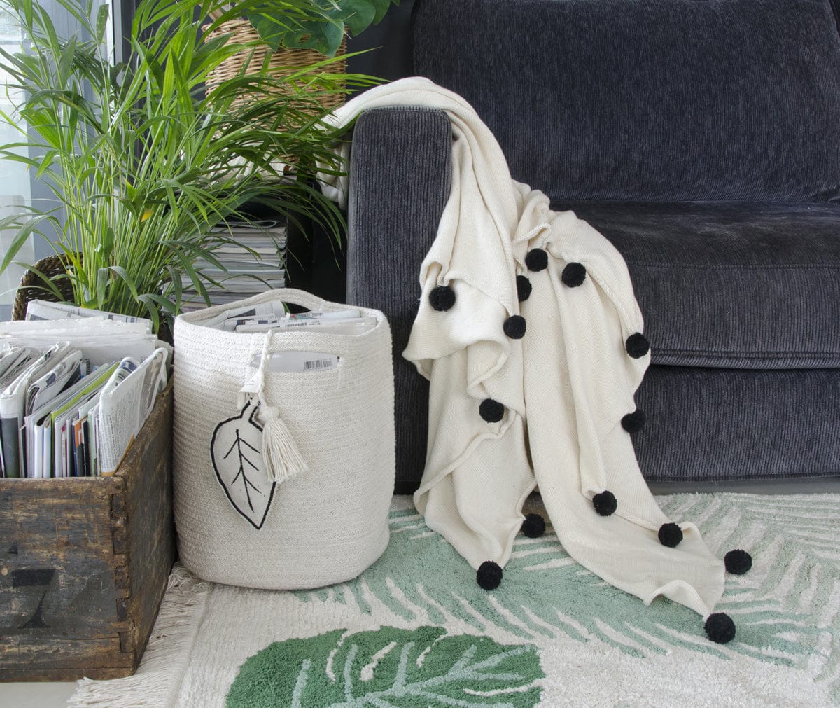 Lorena Canals Bubbly Blanket - Natural/Black (4' x 6') - BLC-NAT-BLACK