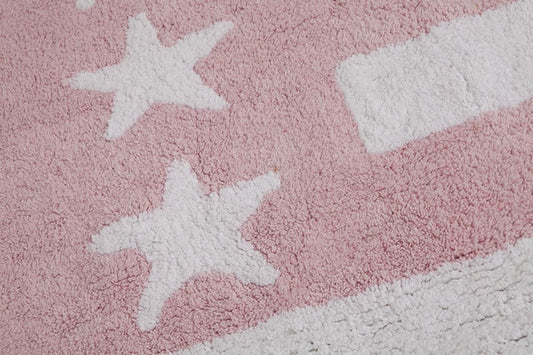 Lorena Canals Flag Rug, USA - Baby Pink (4' x 5' 3") - C-FAB-1
