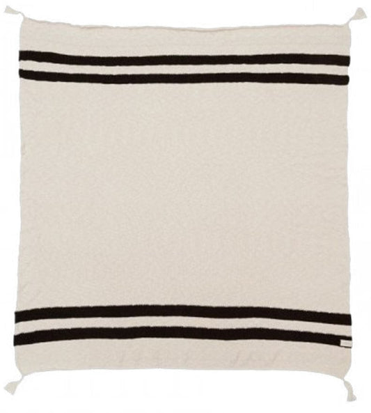 Lorena Canals Knitted Blanket Stripes Natural - Black (4'2" x 5') - BLC-STRIPE-BLK