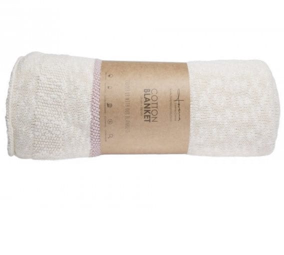 Lorena Canals Knitted Blanket Stripes Natural - Vintage Nude (4'2" x 5') - BLC-STRIPE-VNU