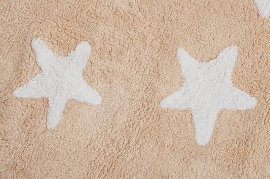 Lorena Canals Messy Stars Rug - Nude/White (4' x 5' 3") - C-N-MSW