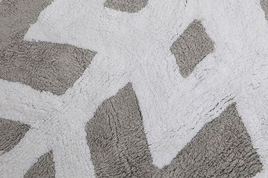 Lorena Canals Round Rug - Snowflake - Grey/White (4' 8") - C-SNOWFLAKE