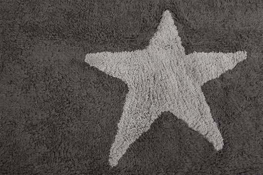 Lorena Canals Three Stars Linen Rug - Grey (4' x 5' 3") - C-TE-GG