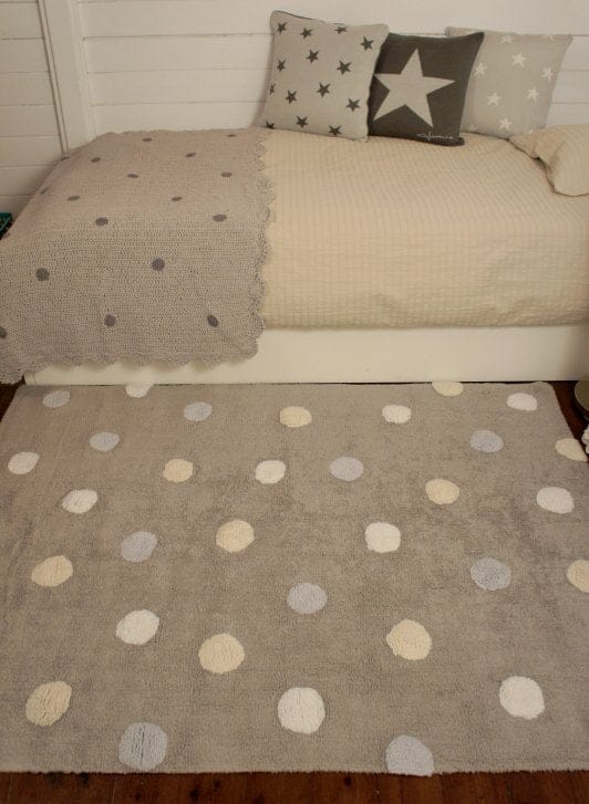 Lorena Canals Tricolor Polka Dots Rug - Blue (4' x 5' 3") - C-TT-2