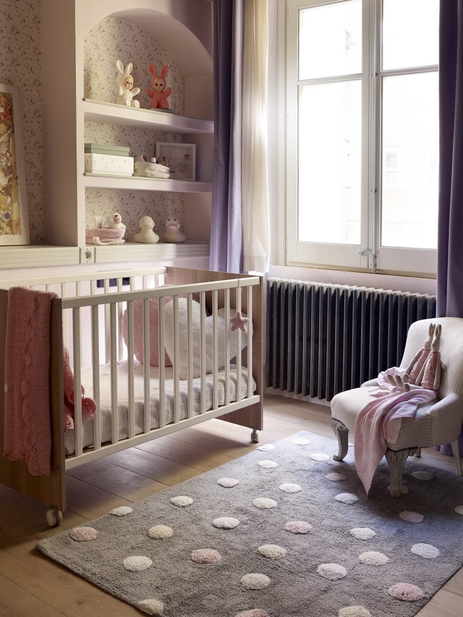 Lorena Canals Tricolor Polka Dots Rug - Pink (4' x 5' 3") - C-TT-1