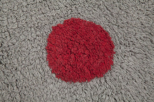 Lorena Canals Tricolor Polka Dots Rug - Red (4' x 5' 3") - C-TT-3