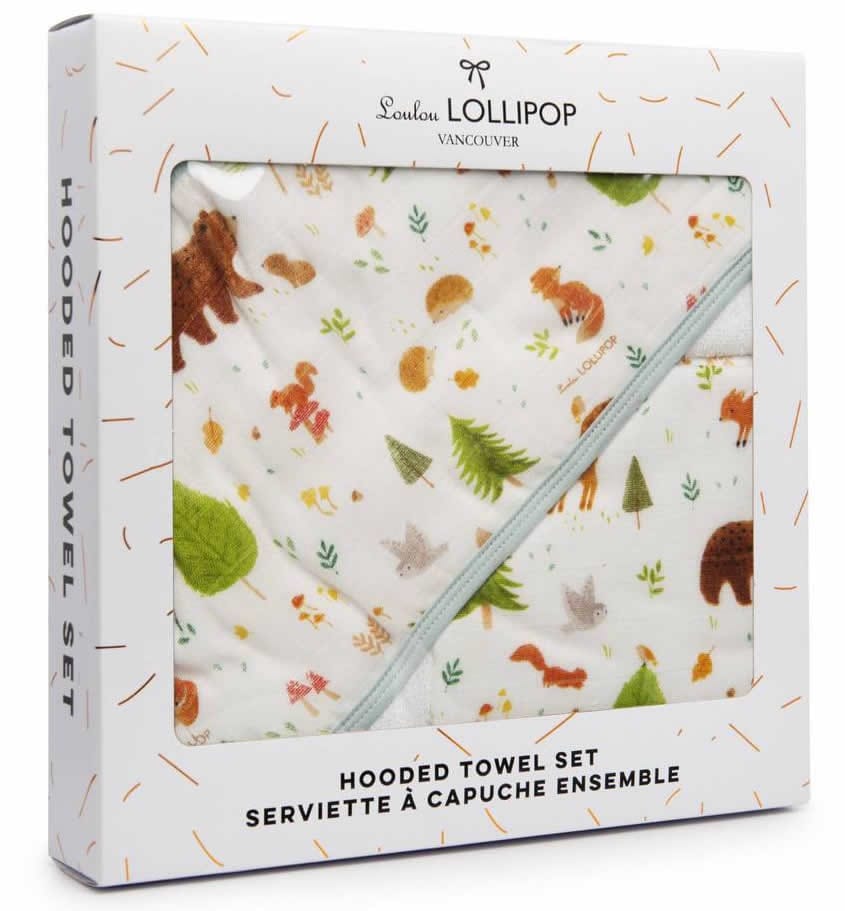 Loulou Lollipop Hooded Towel Set - Forest Friends - TWFORFDS