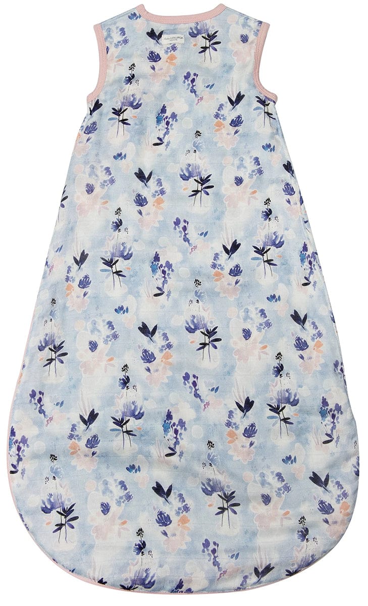 Loulou Lollipop Lightweight Muslin Sleep Bag, 6-18 m - Ink Floral - BA9003U-IKF-18