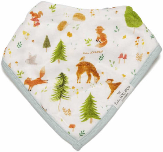 Loulou Lollipop Luxe Muslin Bandana Bib Set - Forest Friends - BIBFORFDS